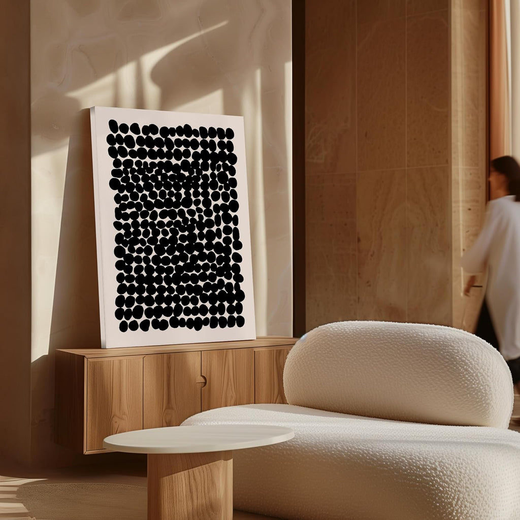 Poster Master Modern Abstract Canvas - Black Pebbles Print for Minimalist Living Room | Sizes 8x10 to 30x40
