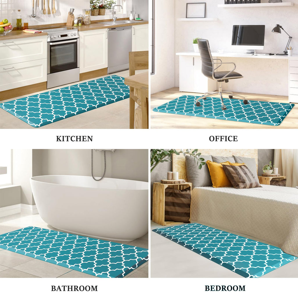 WISELIFE Anti Fatigue Floor Mat - 4/5 Inch Thick Kitchen Mat Non Slip Waterproof Heavy Duty Ergonomic Comfort Mat Durable for Home, Office, Sink, Laundry,(24" x 70", Green)