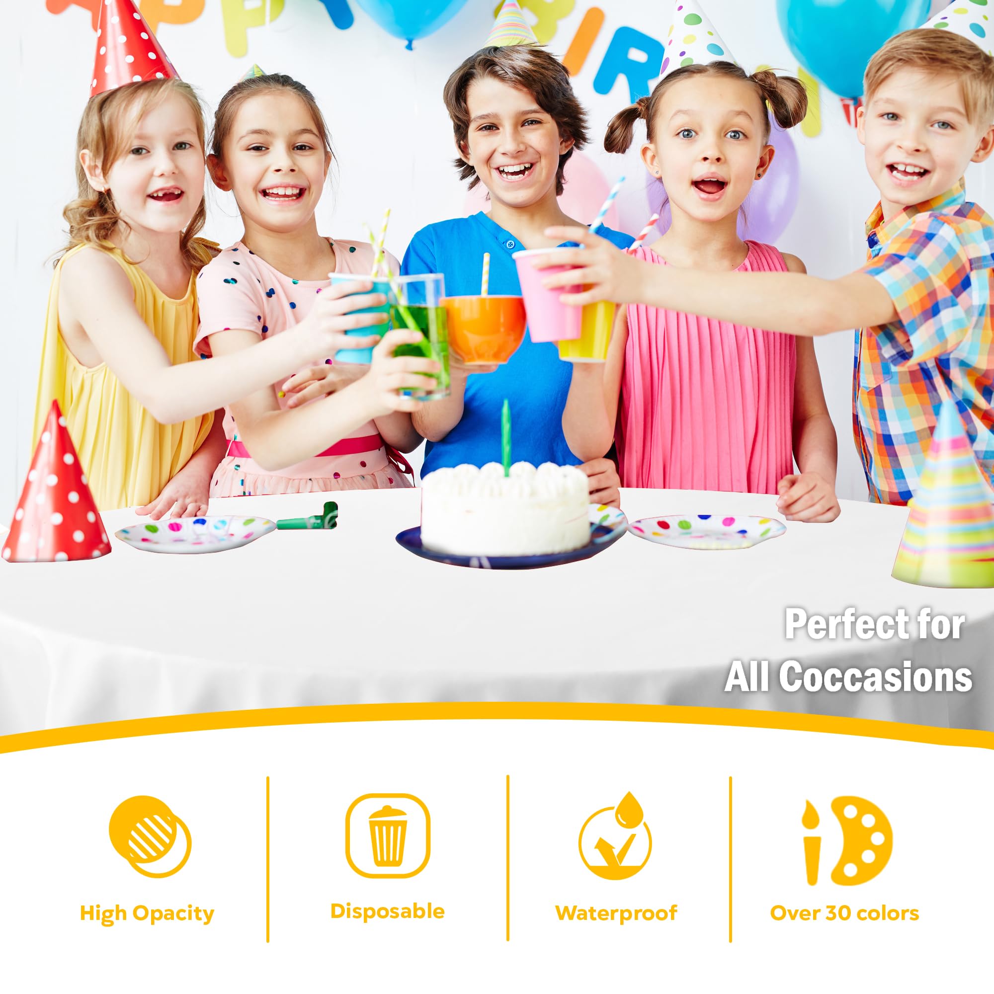 Party Solids White Round Tablecloths Plastic Table Cloth Disposable 48 Pack 84" Inch Round Table Cloth Disposable White Tablecloths Plastic Tablecloth Indoor/Outdoor Tablecloth Party Supplies