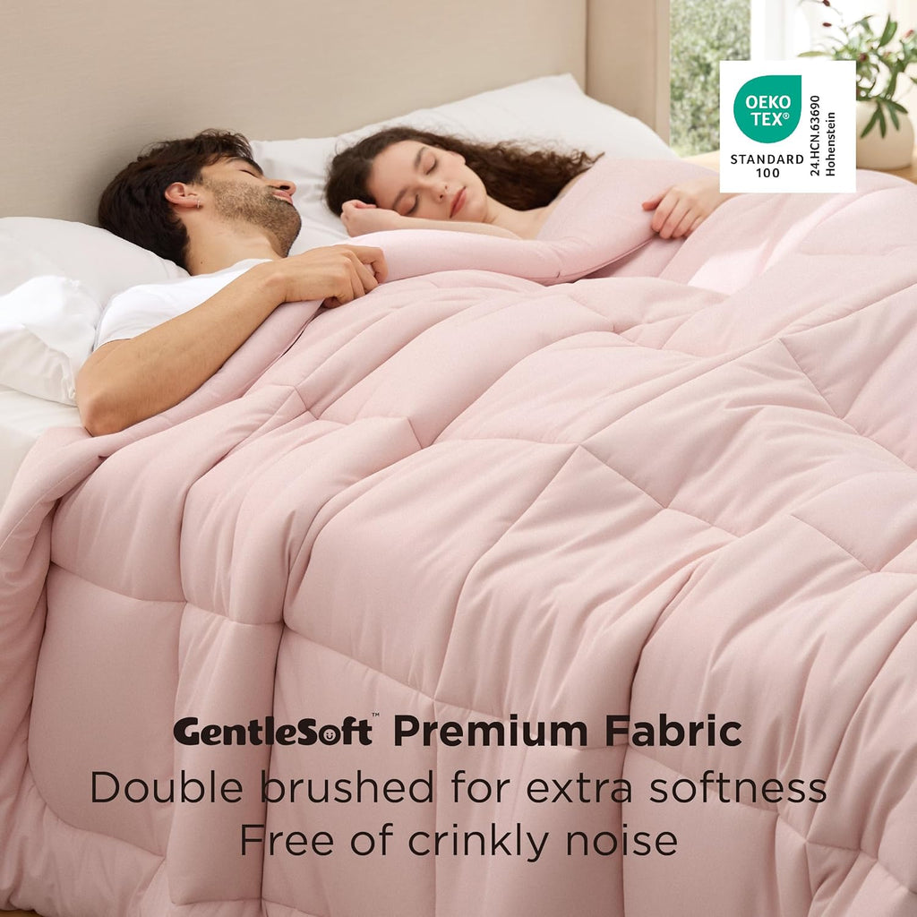 Bedsure Comforter Duvet Insert - Oversized King Size All-Season Down Alternative Bedding, Pink 116 x 98 Inches
