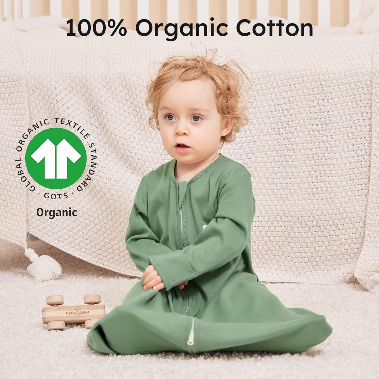 Yoofoss Baby Sleep Sack - 100% Cotton Long Sleeve Wearable Blanket | 0.5 Tog for Infants 6-12 Months
