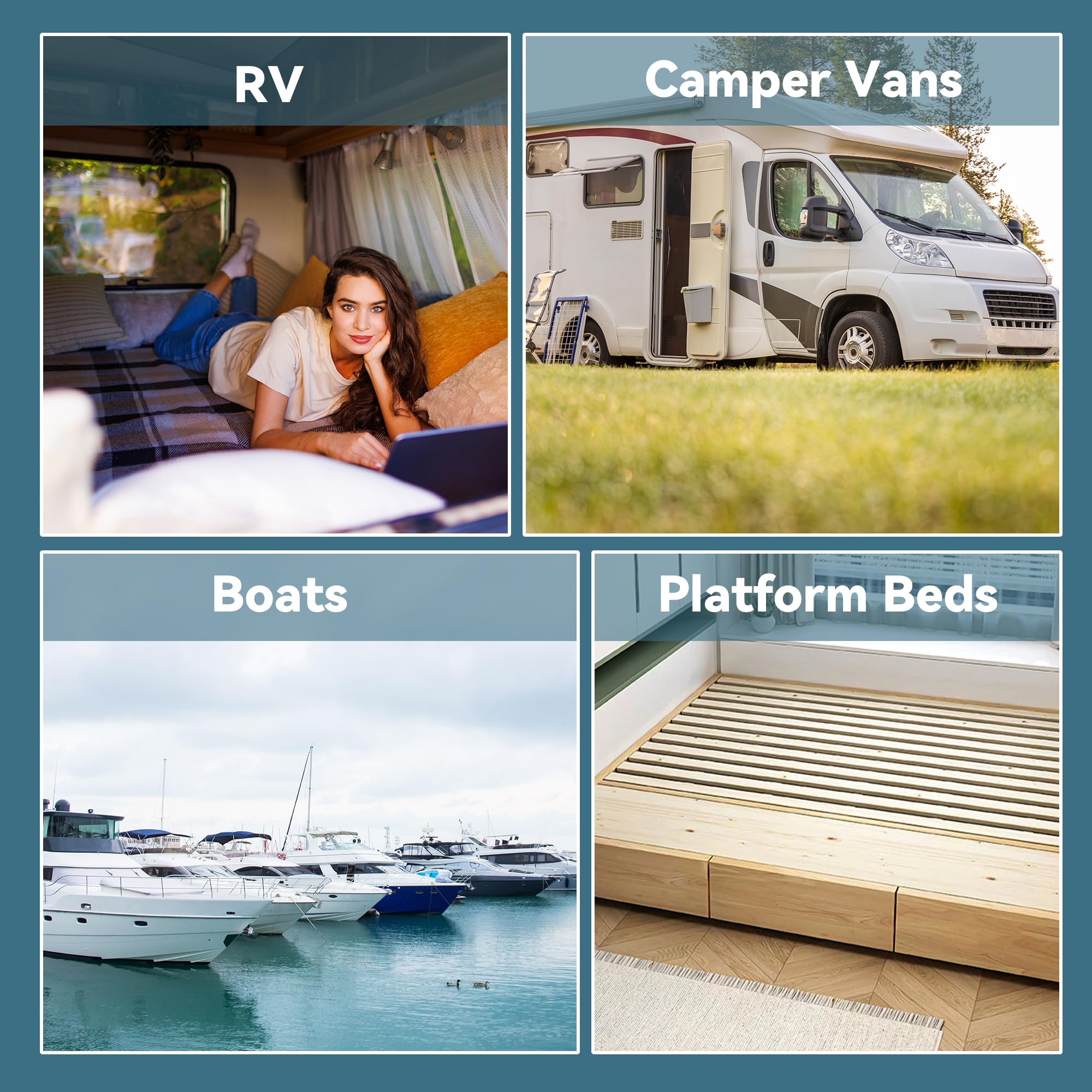 MABOZOO Breathable Mattress Underlay, Queen Size 3D Air Meshfiber Under Mattress Pad, RV Under Mattress Ventilationand for RV Bed Camper Boat (Queen, 80 * 60 in)