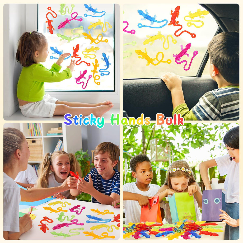 DODOLOL 30 PCS Sticky Gecko Sticky Hands Bulk Sticky Toys for Kids Lizard-Shaped Geckos, Stretchable & Party Favors, Pinata Fillers, Treasure Box Prizes for Classrooms End of Year Student Gifts