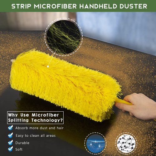 17FT Extendable Duster with 2-9 ft Extension Pole for High Ceilings, Newliton Cobweb Duster for Ceiling Fans Hard-to-Reach Areas, Long Handle Microfiber Dusting Tool for Home Cleaning