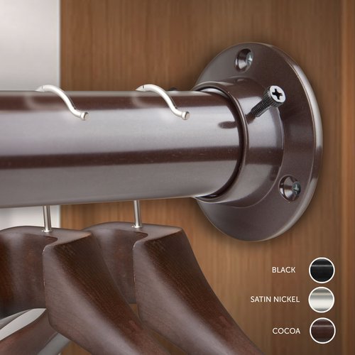Rod Desyne C-1945-DP150-487 1.5" Premium Heavy Duty Adjustable Closet Rod with Socket Set, 48 x 84, Cocoa