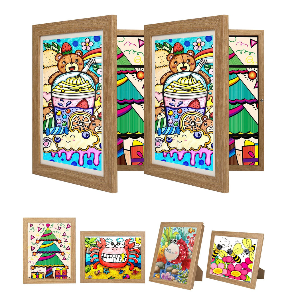 wesellcan 2Pack Kids Artwork Frames Changeable -Kids Art Frame,Kids Art Frames Front Opening Holds 150,8.5x11 White Rows Childrens Art Frame for Storage Kids Art,Picture Frame for Display Kid Art Work