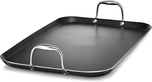 HexClad Nonstick Double Burner Griddle - Stay-Cool Handles, Dishwasher Safe, Oven Safe Up to 900°F
