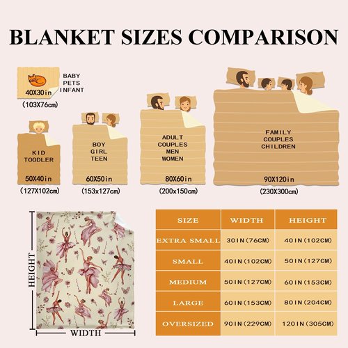 Dance Blanket Gift for Girl Women Ballet Blanket Super Soft Cozy Warm Throw for Couch Bed Sofa Office Decor All Season 50 * 40" S for Kid