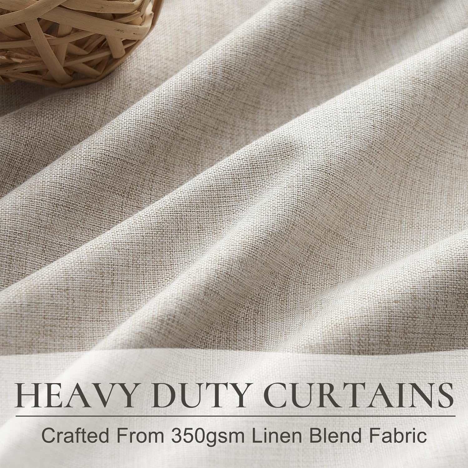 Skiennix 100% Blackout Curtains - 84 Inch Length, Thermal Insulated, Natural Ivory | 2 Panels Set for Bedroom & Living Room