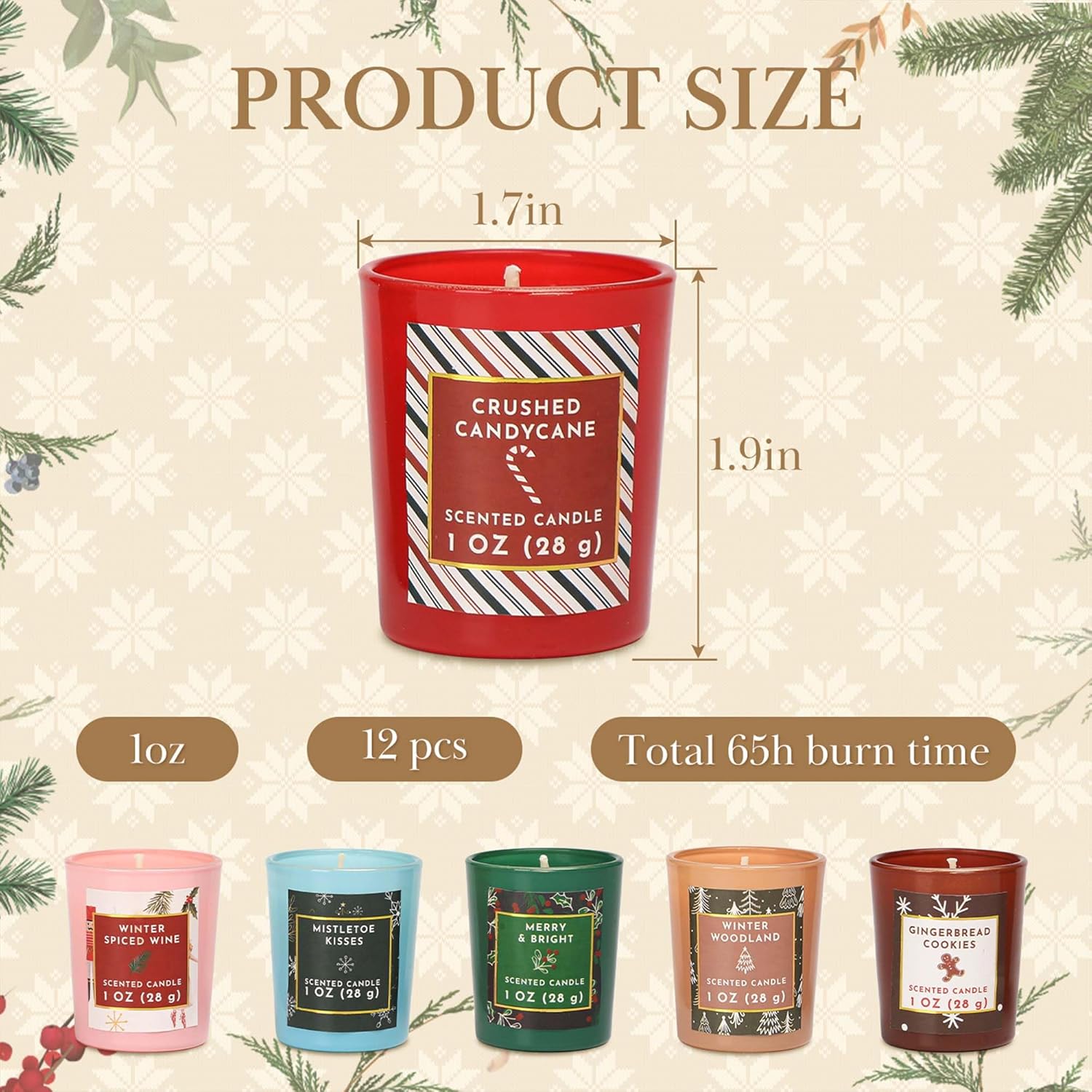 Skiennix 2025 Advent Calendar Candles - 12 Days of Scented Soy Wax Candles | Perfect Christmas Gift Set
