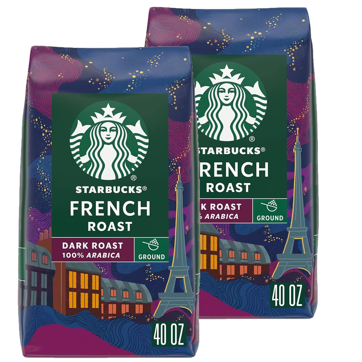 Starbucks French Roast Ground Coffee - Bold Flavor, Rich Aroma | 5 Pounds
