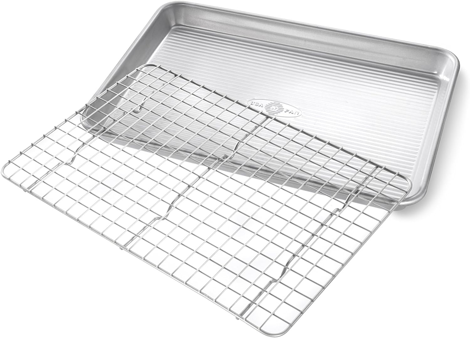 USA Pan Bakeware Quarter Sheet Baking Pan - Nonstick Cooling Rack Set | Durable Metal Design