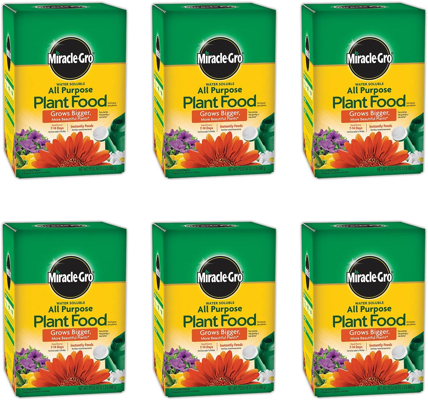 Miracle-Gro Water Soluble All-Purpose Plant Food - Fertilizer for Indoor & Outdoor Plants | 1.5 lbs (6-Pack)