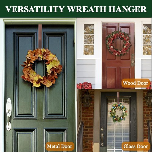 Adjustable Wreath Hanger by [Brand Name] - Black Front Door Hook for 15 to 25 Inches | Supports 20 lbs