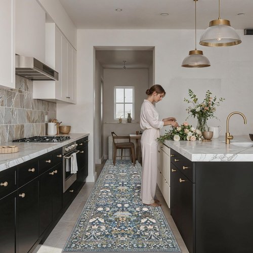 **Regine Switzerland 3x10 Washable Runner Rug - Vintage Soft Non-Slip Indoor Carpet for Entryway & Living Room**