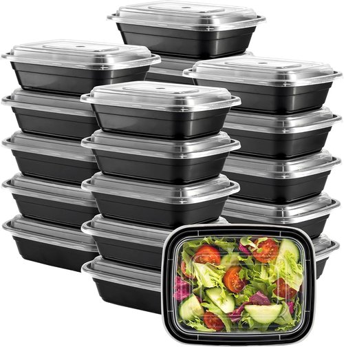 GUSTO Meal Prep Containers - 12 oz, 50 Count | Reusable, Microwaveable & BPA-Free Food Storage Boxes