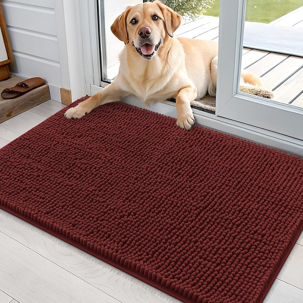 OLANLY Dog Door Mat - Absorbent Non-Slip Washable Doormat for Muddy Paws | 36x24, Caramel Russet