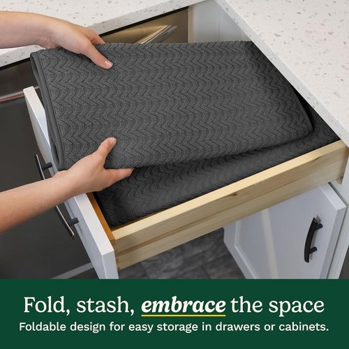 Cuisinart Dish Drying Mats - Ultra Absorbent XL 18" x 24" Geostripe | Foldable & Machine Washable