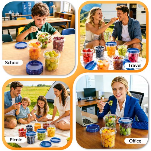 Freezer Storage Containers, [6 Pack-24 Oz] Airtight Plastic Food Storage Containers with Twist Top Lids, Soup, Meal Prep Containers | BPA Free | Stackable | Leakproof | Microwave/Dishwasher Safe