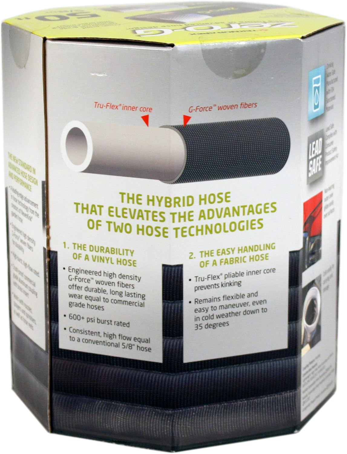 Zero-G 4001-50 Garden Hose - Lightweight, Ultra Flexible, Kink-Free - 5/8-Inch x 50-Feet