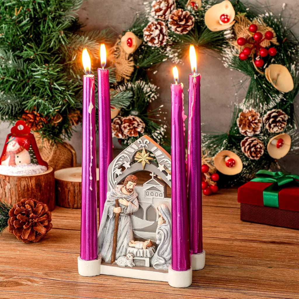 Regine Switzerland Advent Candle Holder - Holy Family Nativity Scene with Arch Design | Christmas Decor