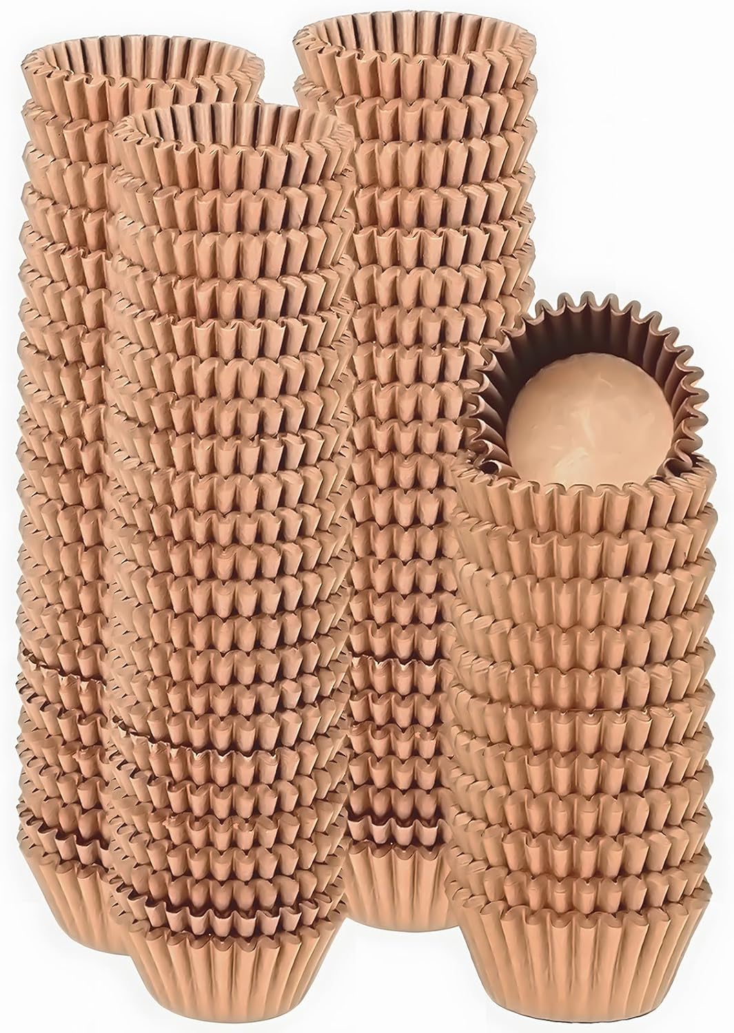 Qiqee Mini Cupcake Liners - 1000 Count Natural Food Grade Baking Cups | Odor-Free Small Size