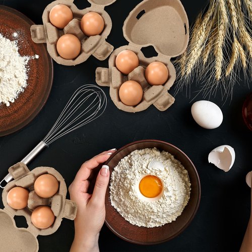 FoldTier 150 Pcs Easter Heart Shaped Eggs Cartons 3 Count Natural Paper Pulp Valentine Egg Cartons with Jute Rope Reusable Cardboard Storage Baskets Holder Tray for Kitchen Holiday Gifts Market Farm