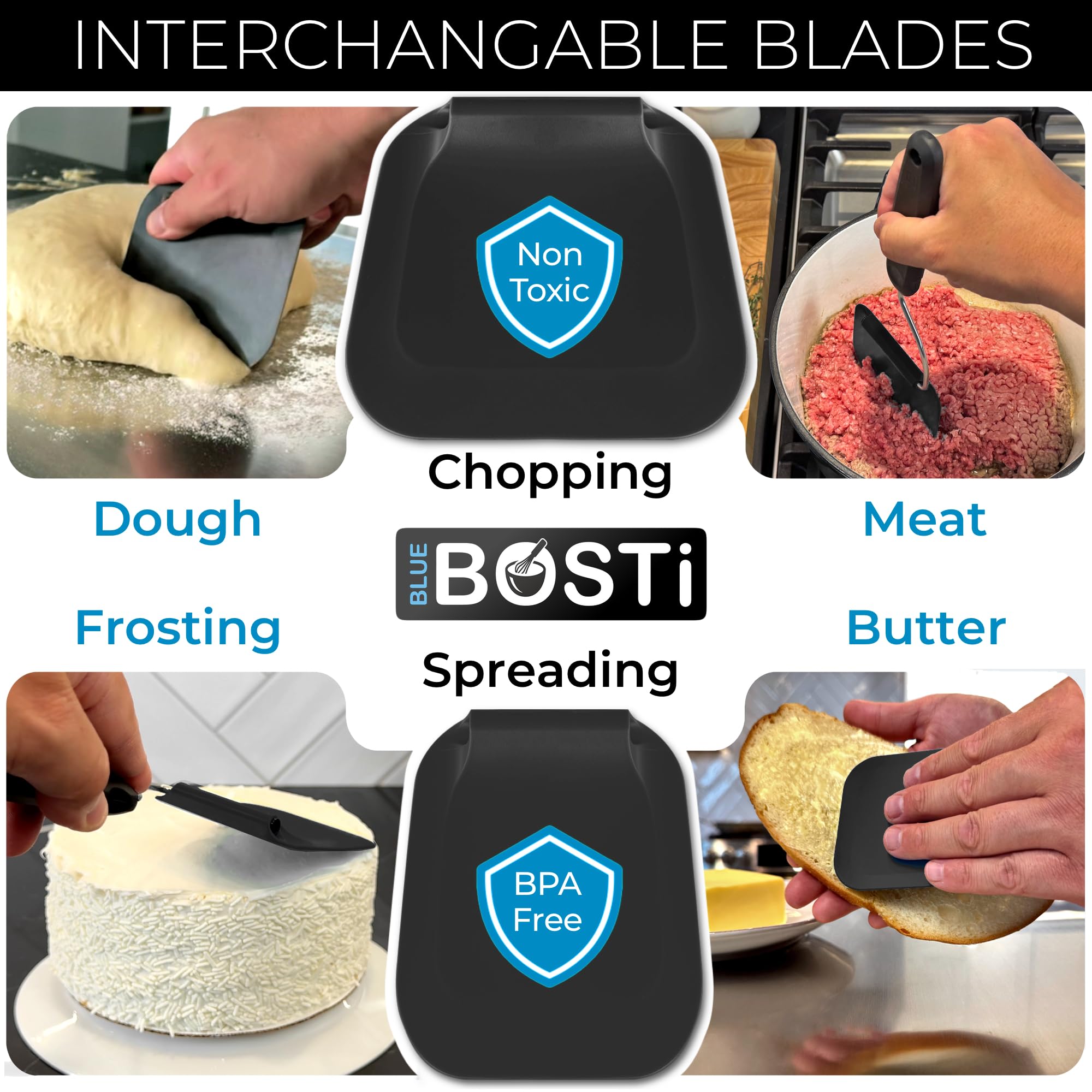 *New PPSU material, Adjustable Angle Spatula Turner and Flipper for Eggs, Pancakes, Burgers | Swappable Spatula Heads, Firm Feel But Flexible, Thin, Heat Resistant, Non-Stick Cookware Safe