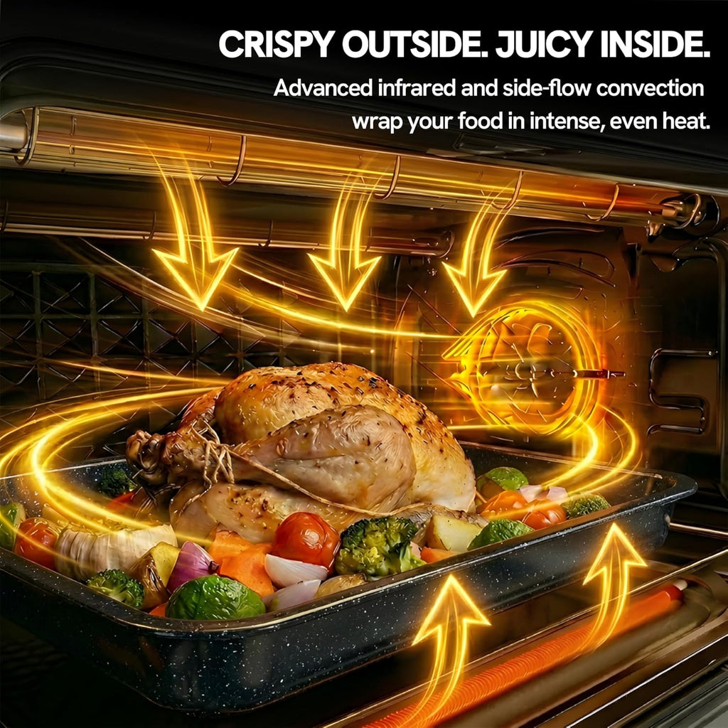 Val Cucina Non-Toxic Enamel Air Fryer Toaster Oven Combo - 26.3 QT Convection Oven | 10-in-1 with Infrared Heating