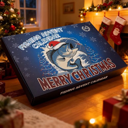 Fishing Advent Calendar 2025 - 24-Day Countdown with Surprise Gifts for Fishing Enthusiasts