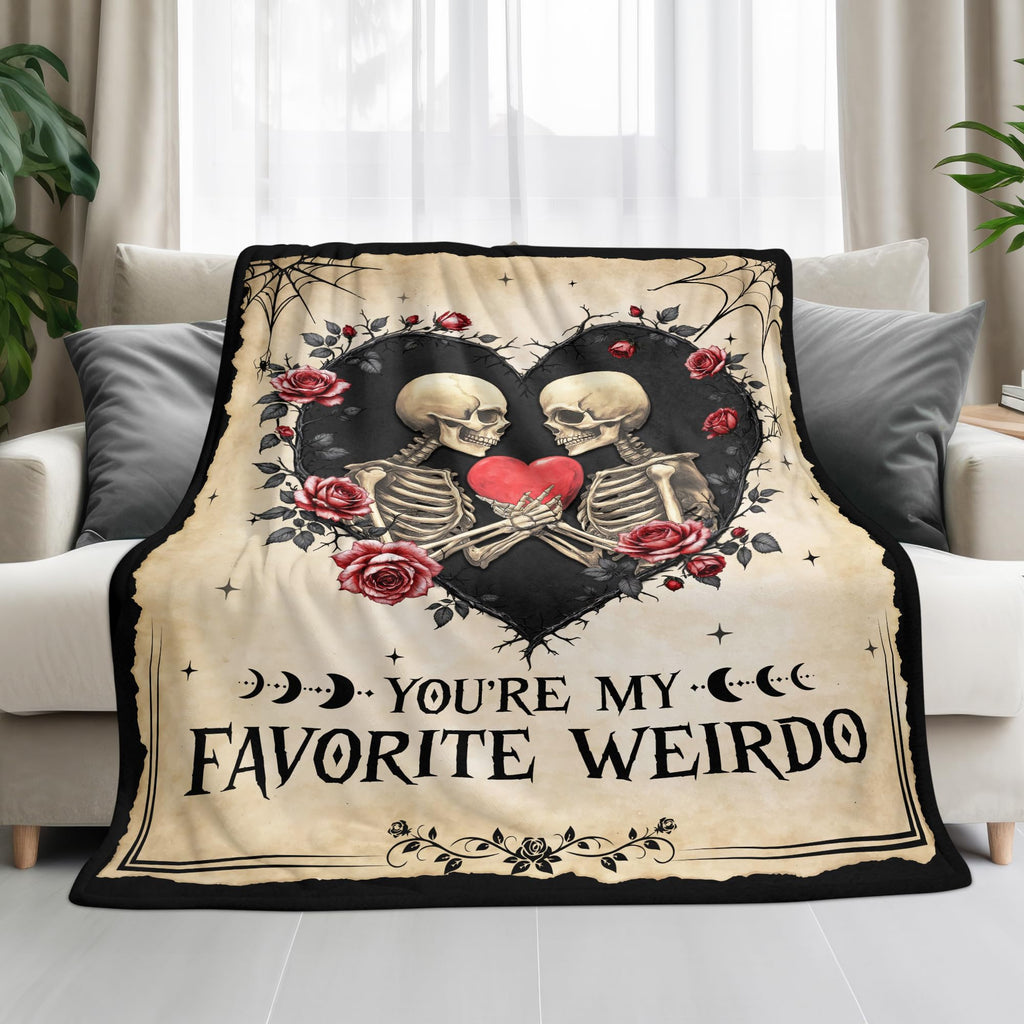 GEEMBI Anniversary Couples Gifts for Women Men - Fleece Throw Blanket for Couch Bed 50x60 in - Wedding Anniversary Birthday Gifts for Boyfriend Girlfriend Her Him Wife Husband, Gothic Blanket