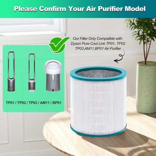 BRENSTEN 1 Pack Replacement Air Purifier Filters for Dyson Tower Purifier Pure Cool Link TP01 TP02 TP03 BP01, AM11, Dyson BP01 Models, Compared to Part # 968126-03 - Premium Activated Carbon Filters