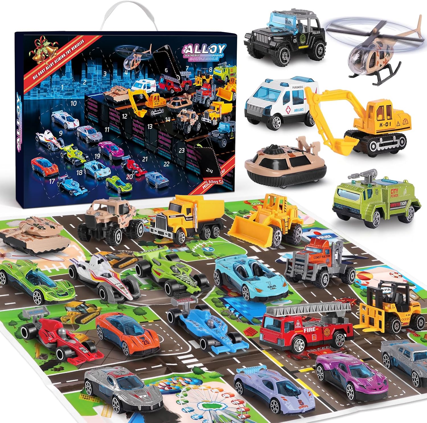Play Vehicles Advent Calendar by [Brand Name] - 24 Days of Surprises for Boys | Christmas Countdown Toy Set