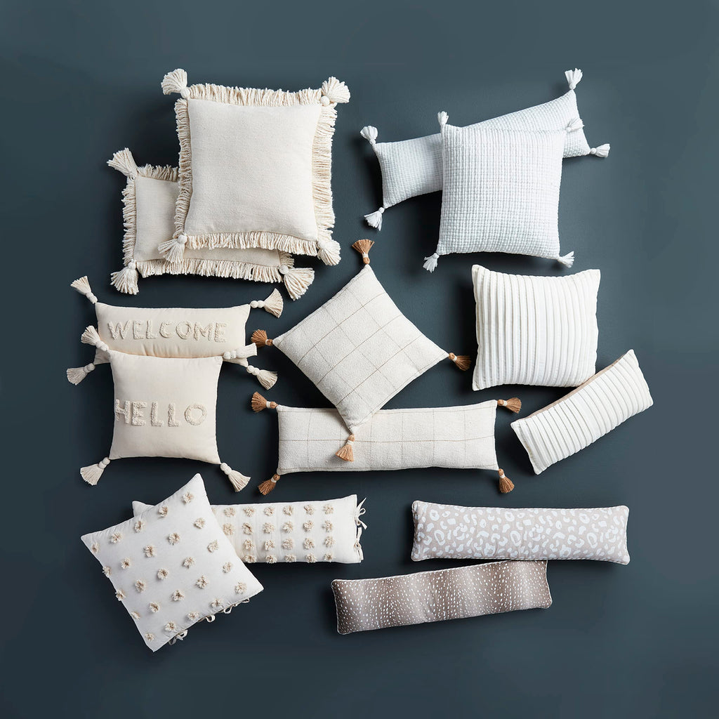 Mud Pie Fringe Tassel Pillow, 20" x 20", Square