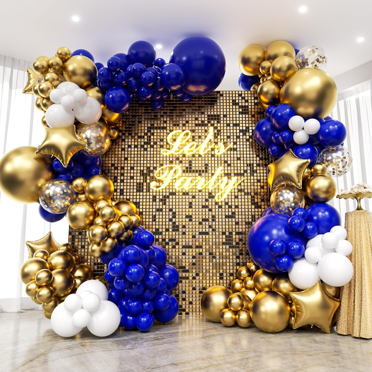 Royal Blue and Gold Balloon Arch Garland Kit by 187PCS - Perfect for Baby Showers, Weddings & Parties | 5-18 Inch Balloons