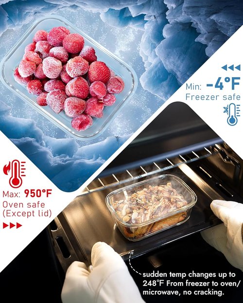 Glass Containers 12-Pack by [Brand Name] - Oven-Safe Borosilicate, Airtight, BPA-Free, Multi-Size (Gray)