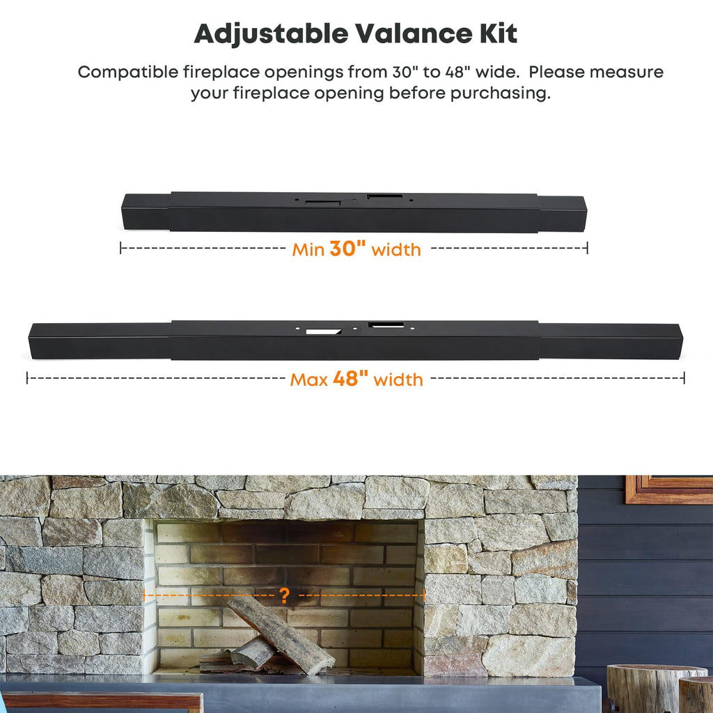 Stanbroil Adjustable Rod and Valance Kit for Fireplace Mesh Screen Curtain