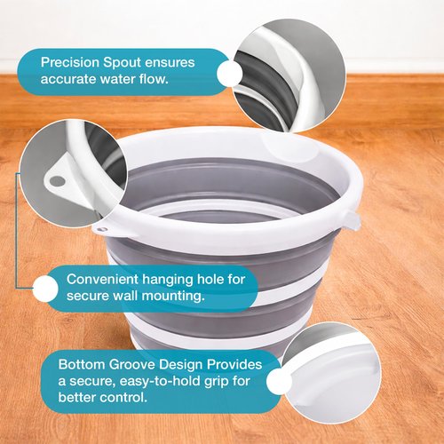Collapsible Bucket with Handle 2.6 Gallons 10L Foldable Bucket
