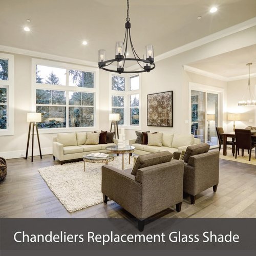 Aspen Creative 23648-60-1 Clear Glass Shade, 1-5/8" Fitter Size, 4-5/8" Diameter x 5-3/4" Height, 1 Pack