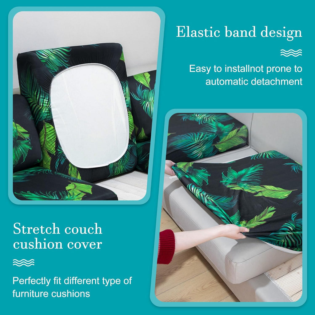 Skiennix 14 Pcs Stretch Patio Cushion Covers - Washable Outdoor Sofa Slipcovers | Summer Colors