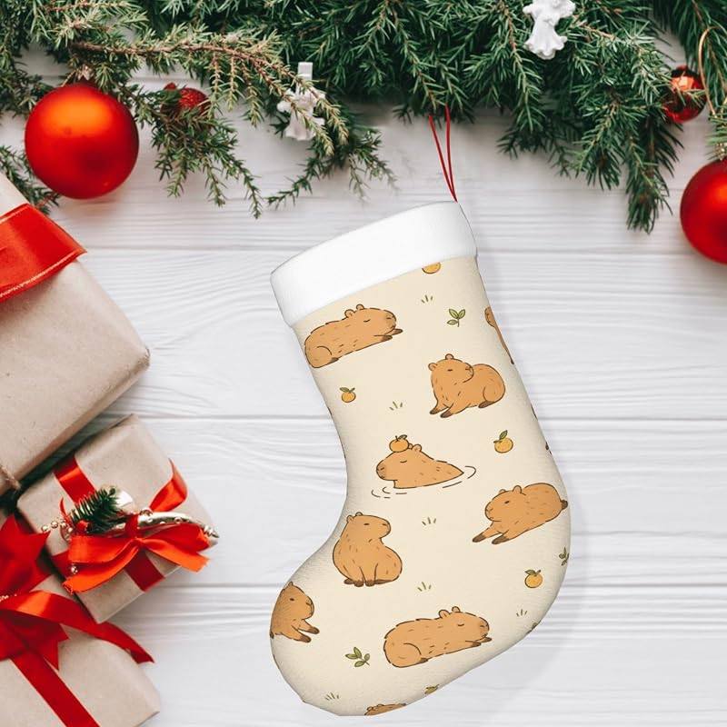 Cute Capybara Christmas Stocking - 18 Inch Plush Family Holiday Decor - Variation: Cute Capybara