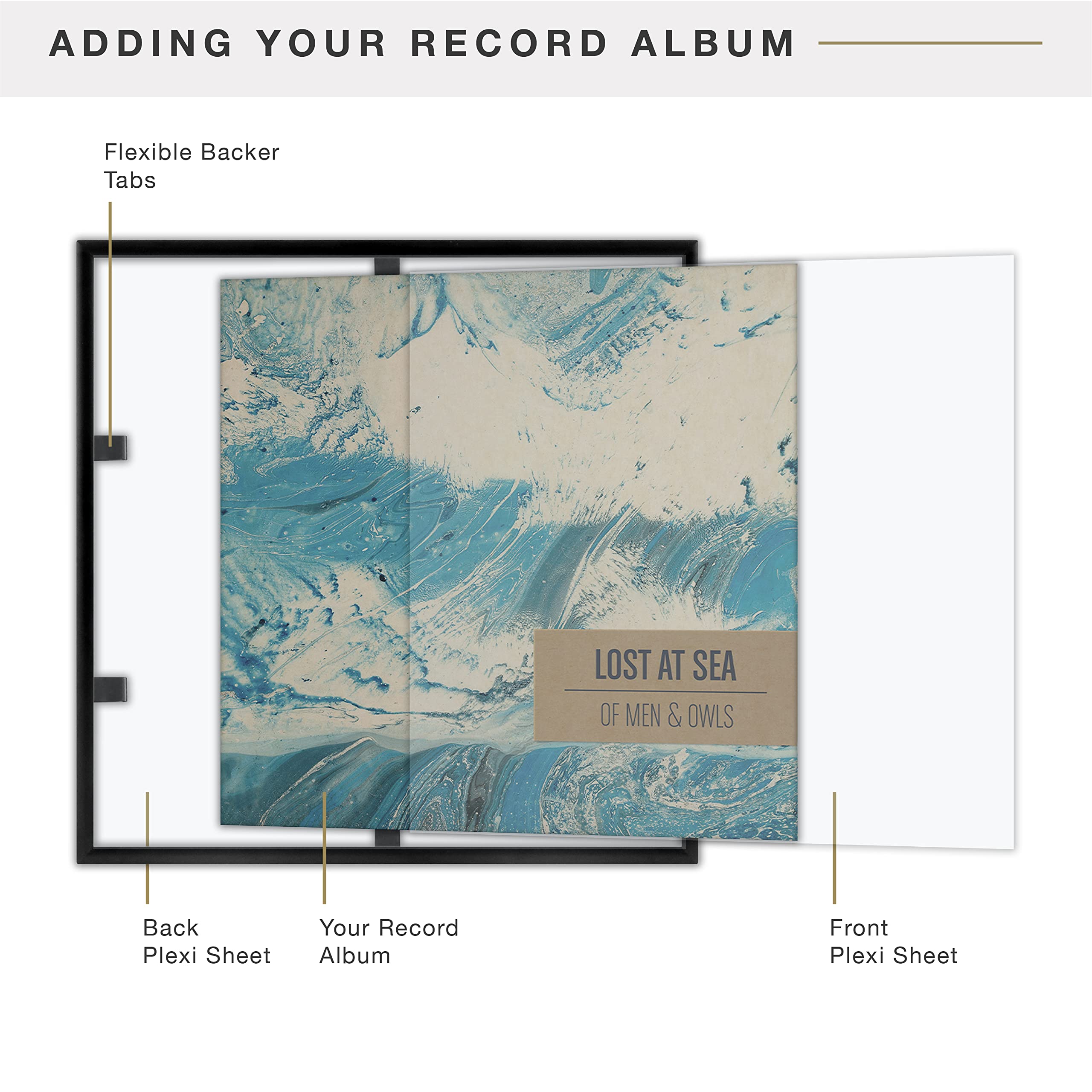 MCS Gallery Aluminum 12.5x12.5 Inch Album Cover Frame (6pk), Black (65506)