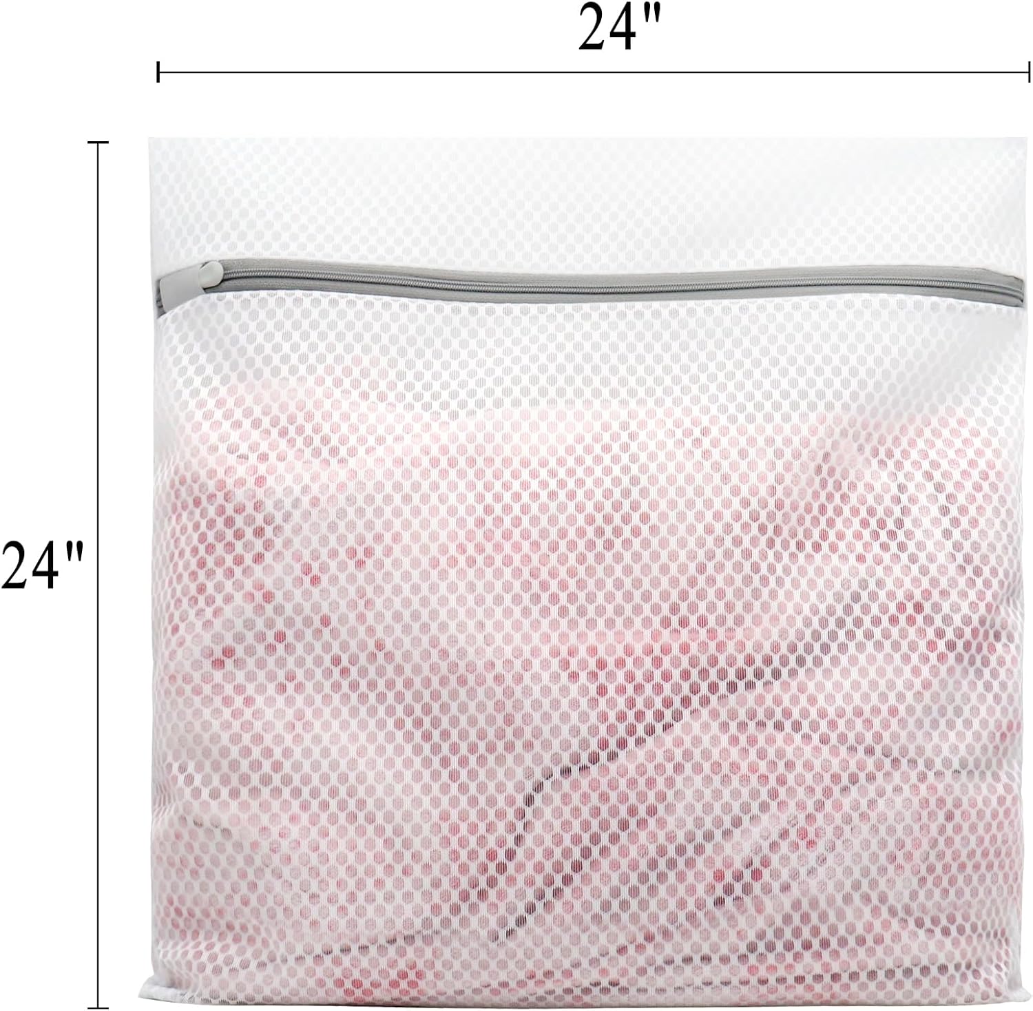 Muchfun Honeycomb Mesh Laundry Bags - 3 Durable Bags for Delicates | 24 x 24 Inches (XX-Large)