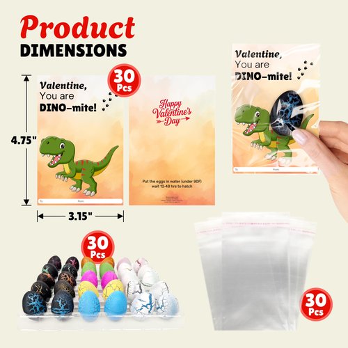 4E's Novelty 30 Pack Dinosaur Hatching Egg Birthday Gifts for Kid Boy Girl, Dinosaur Party Favor Gifts for Kids Dino Toys Easter Egg Hunt Party Favor Bag Fillers