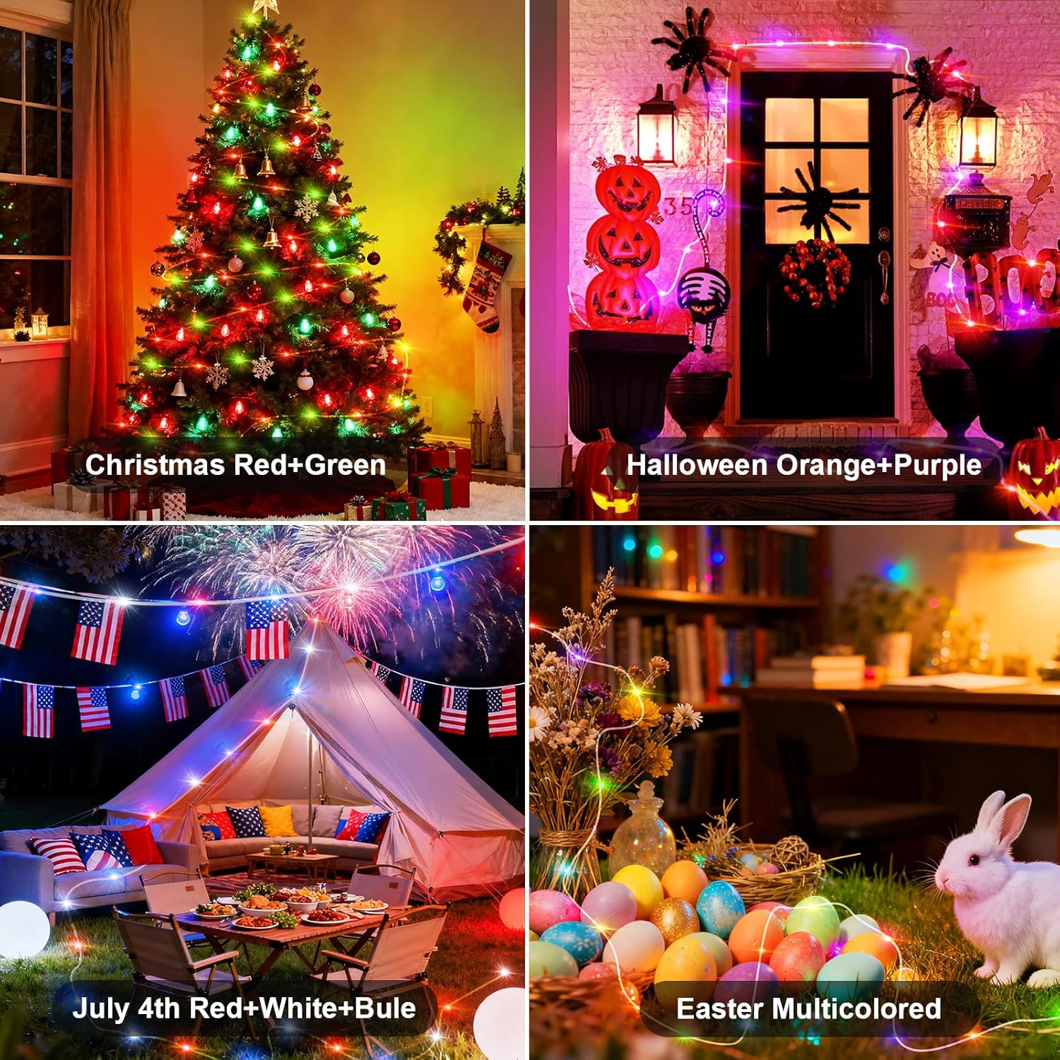 Skiennix USB Plug-In Christmas Fairy String Lights - 16ft 50 LED Color Changing with App Control & Remote Timer