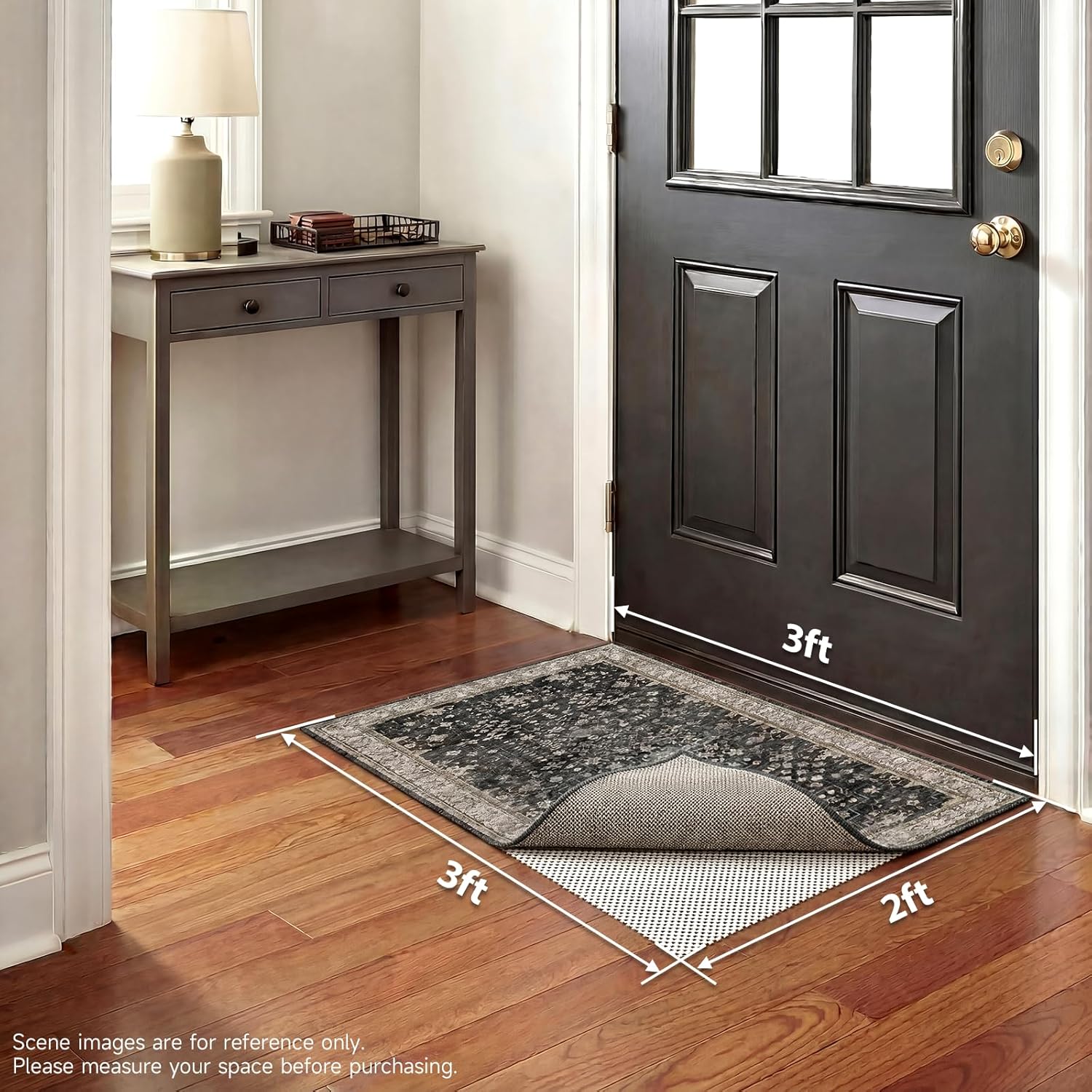 Veken Rug Gripper Pad - Thick Non-Slip Area Rug Pads for Hardwood & Tile Floors | 2x3 Ft Anti-Skid Mat