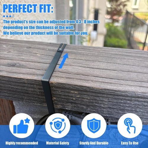 5 Pack No-Drill Cinder Block Wall String Light Hangers,[4.3"-8" Adjustable][Damage-Free Duty Metal Hooks Clips] for Outdoor String Lights, Christmas Decorations, Patio, Garden Fence & Brick Walls