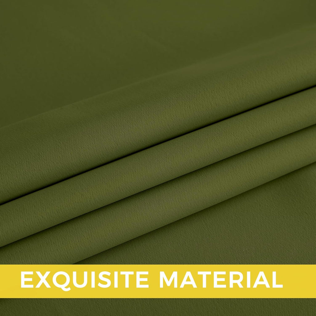 NICETOWN Room Darkening Curtains - Olive Green Drapery Panels, 52" x 84" for Ultimate Light Control