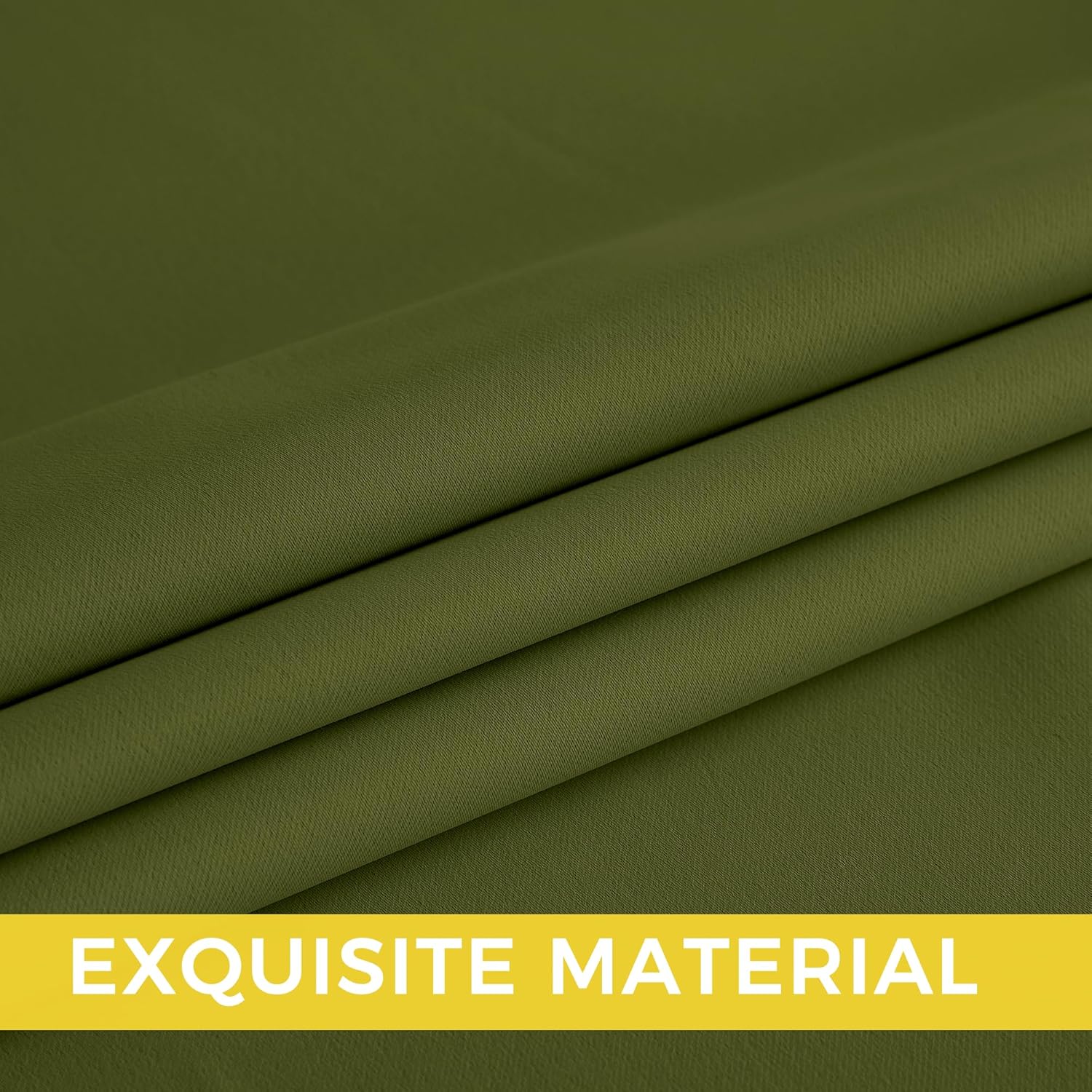 NICETOWN Room Darkening Curtains - Olive Green Drapery Panels, 52" x 84" for Ultimate Light Control
