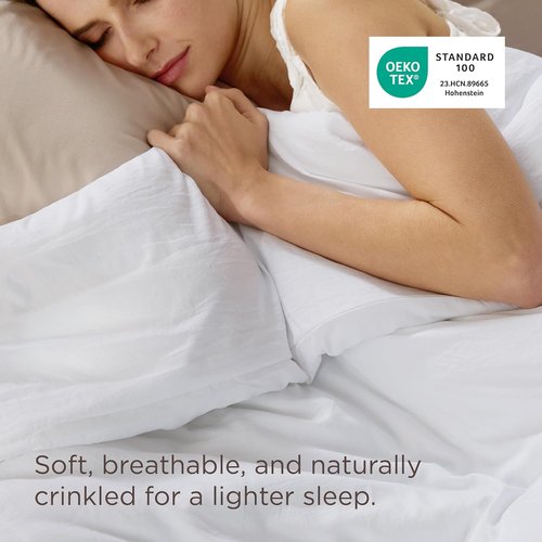 Bedsure Duvet Cover - Ultra Soft Prewashed Cotton-Like Polyester | Full Size 80x90 Inches, White